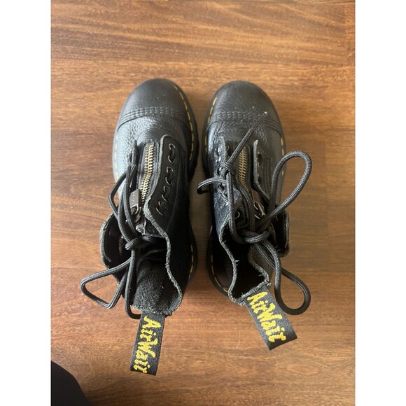 Dr. Martens Black Leather Platform Combat Boots Women’s US 7 EU 38 Lug Sole - Picture 5 of 7